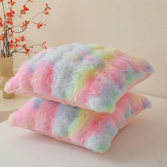 H&D Faux Rabbit Fur Throw Pillows (Cases sold separately) Hypoallergenic Indoor Decorative Pillows for Sofa Couch and Bed, Plush Soft Warm Bedding, Cute Gift for Girls and Women, Homey Vibe