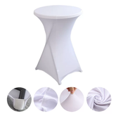 Cocktail Table Covers, 1/2/Pack Spandex Round Highboy Table Covers – Stretch Fitted Cocktail Tablecloths with Elastic Foot Pockets, 32"x43" Bar Covers for Wedding, Party, Banquet, Birthday