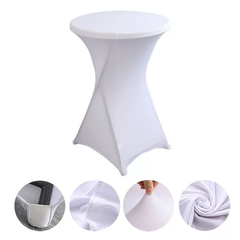 Cocktail Table Covers, 1/2/Pack Spandex Round Highboy Table Covers – Stretch Fitted Cocktail Tablecloths with Elastic Foot Pockets, 32"x43" Bar Covers for Wedding, Party, Banquet, Birthday