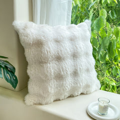 H&D Faux Rabbit Fur Throw Pillows (Cases sold separately) Hypoallergenic Indoor Decorative Pillows for Sofa Couch and Bed, Plush Soft Warm Bedding, Cute Gift for Girls and Women, Homey Vibe