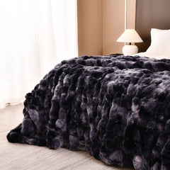 Black tie-dye blanket