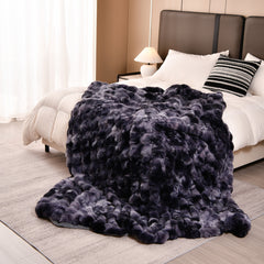Black tie-dye blanket