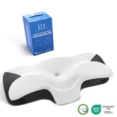 H&D Ergonomic Cervical Memory Foam Pillow – Orthopedic Contour Sleeping Support for Neck and Shoulder Pain Relief – Odorless Bed Pillow for Side, Back, and Stomach Sleepers with Washable Cooling Case