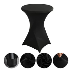Cocktail Table Covers, 1/2/Pack Spandex Round Highboy Table Covers – Stretch Fitted Cocktail Tablecloths with Elastic Foot Pockets, 32"x43" Bar Covers for Wedding, Party, Banquet, Birthday