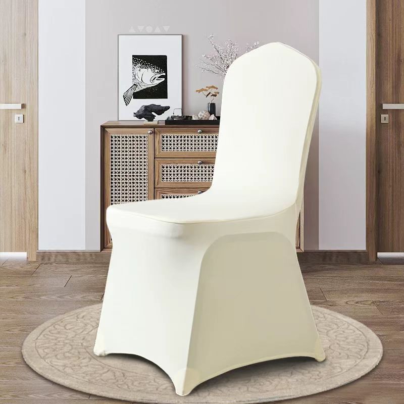 Stretch spandex banquet chair cover in beige