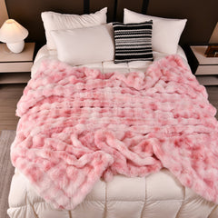 H&D Han&Loom Tie-dyed colored  blanket. Its inner lining is made of soft fleece material, with good breathability and thick texture. It is suitable for beds, sofas or reclining chairs.
