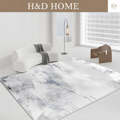 H&D HOME Modern Faux Cashmere Low Pile Area Rug Soft Cozy Microfiber Mat for Living Room Bedroom Non-Slip Rubber Backing Non-Shedding Stain-Resistant Dust-Release Easy to Clean Machine Washable Waterproof Kid & Pet Friendly