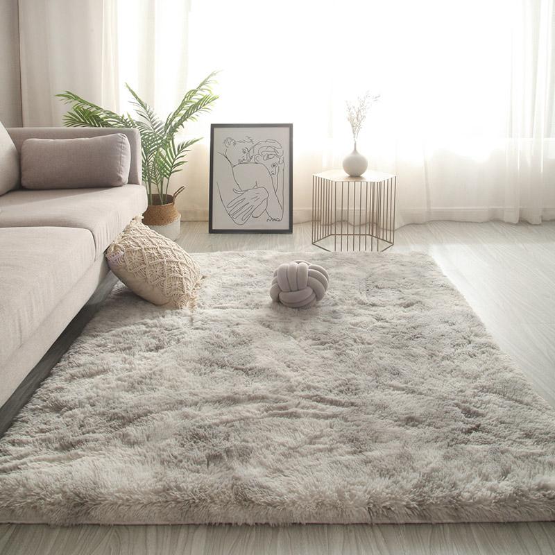 H&D Modern Tie-Dyed Shaggy Area Rug Ultra-Soft Microfiber Throw Mat for Living Room & Bedroom Non-Slip Rubber Backing Stain-Resistant Machine Washable Eco-Friendly Kid & Pet Friendly