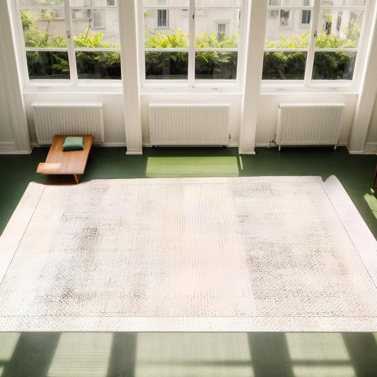 H&D Modern Faux Silk Low Pile Area Rug Soft Smooth Microfiber Mat for Living Room Bedroom Non-Slip Rubber Backing, Non-Shedding, Stain-Resistant, Dust-Release, Easy to Clean, Machine Washable, Waterproof, Kid & Pet Friendly