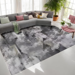 H&D Modern Faux Silk Low Pile Area Rug Soft Smooth Microfiber Mat for Living Room Bedroom Non-Slip Rubber Backing, Non-Shedding, Stain-Resistant, Dust-Release, Easy to Clean, Machine Washable, Waterproof, Kid & Pet Friendly