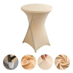 Cocktail Table Covers, 1/2/Pack Spandex Round Highboy Table Covers – Stretch Fitted Cocktail Tablecloths with Elastic Foot Pockets, 32"x43" Bar Covers for Wedding, Party, Banquet, Birthday